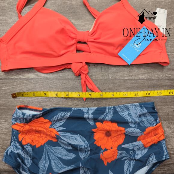 Cupshe Tie Back Hey Hole High Waist Bikini Swimsuit Size S - Picture 5 of 7
